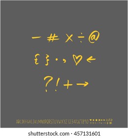 Alphabet & number / handwriting - vector