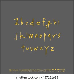 Alphabet & number / handwriting - vector