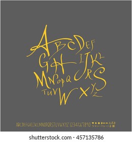 Alphabet & number / handwriting - vector