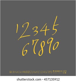 Alphabet & number / handwriting - vector