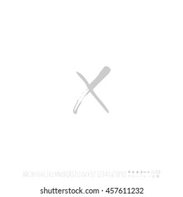 Alphabet & number / handwriting - vector