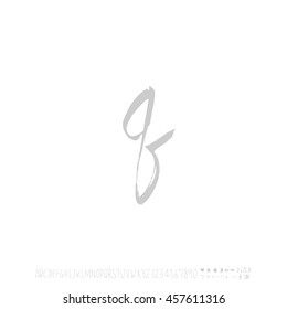 Alphabet & number / handwriting - vector