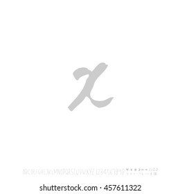 Alphabet & number / handwriting - vector