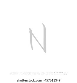 Alphabet & number / handwriting - vector
