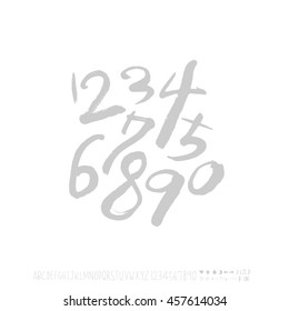 Alphabet & number / handwriting - vector