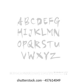Alphabet & number / handwriting - vector