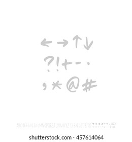 Alphabet & number / handwriting - vector