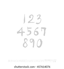 Alphabet & number / handwriting - vector