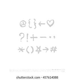 Alphabet & number / handwriting - vector