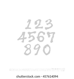Alphabet & number / handwriting - vector