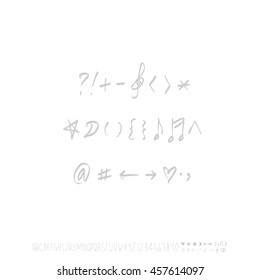 Alphabet & number / handwriting - vector