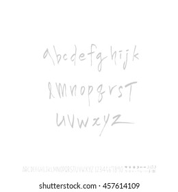 Alphabet & number / handwriting - vector