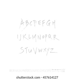 Alphabet & number / handwriting - vector