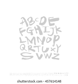 Alphabet & number / handwriting - vector