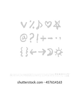 Alphabet & number / handwriting - vector