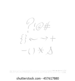 Alphabet & number / handwriting - vector