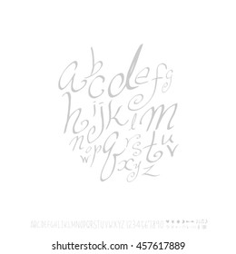 Alphabet & number / handwriting - vector