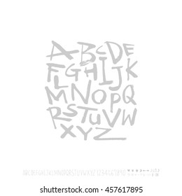 Alphabet & number / handwriting - vector