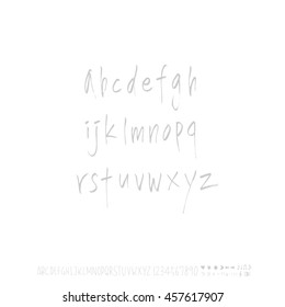 Alphabet & number / handwriting - vector