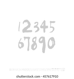 Alphabet & number / handwriting - vector