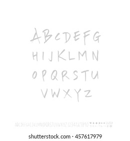 Alphabet & number / handwriting - vector