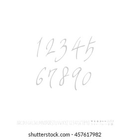Alphabet & number / handwriting - vector