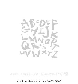 Alphabet & number / handwriting - vector
