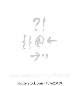 Alphabet & number / handwriting - vector