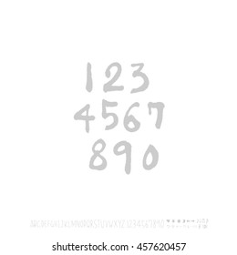 Alphabet & number / handwriting - vector