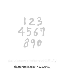 Alphabet & number / handwriting - vector