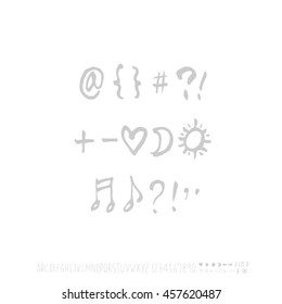 Alphabet & number / handwriting - vector