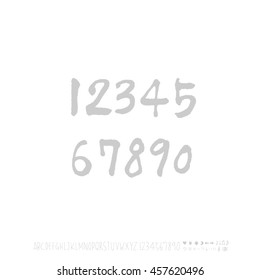Alphabet & number / handwriting - vector