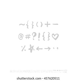 Alphabet & number / handwriting - vector