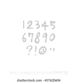 Alphabet & number / handwriting - vector