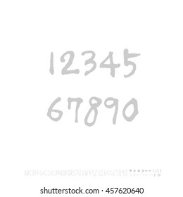 Alphabet & number / handwriting - vector