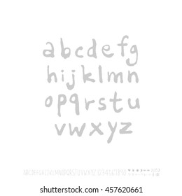 Alphabet & number / handwriting - vector