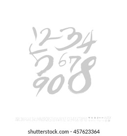 Alphabet & number / handwriting - vector