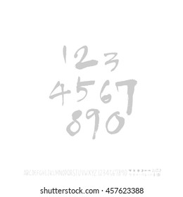 Alphabet & number / handwriting - vector