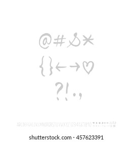 Alphabet & number / handwriting - vector