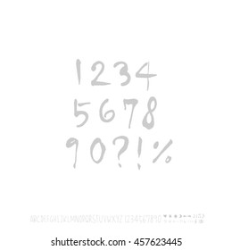 Alphabet & number / handwriting - vector