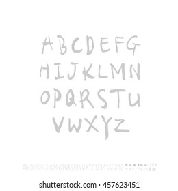 Alphabet & number / handwriting - vector