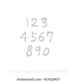 Alphabet & number / handwriting - vector