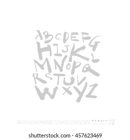 Alphabet & number / handwriting - vector