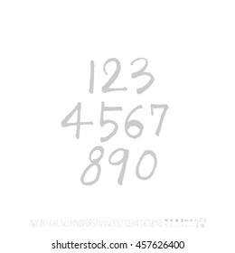 Alphabet & number / handwriting - vector