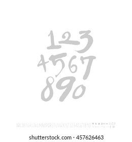 Alphabet & number / handwriting - vector