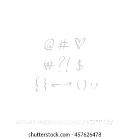 Alphabet & number / handwriting - vector