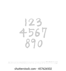 Alphabet & number / handwriting - vector
