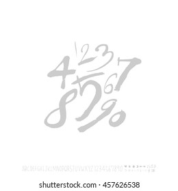 Alphabet & number / handwriting - vector