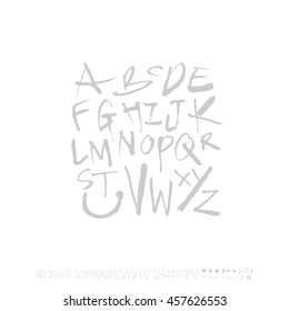 Alphabet & number / handwriting - vector