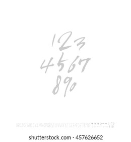 Alphabet & number / handwriting - vector